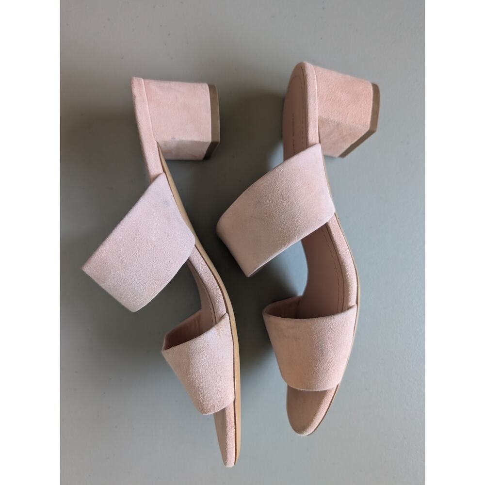 Defect New Mansur Gavriel Suede Double Strap 40mm Sandal Size 37.5 Light Pink - Picture 6 of 11